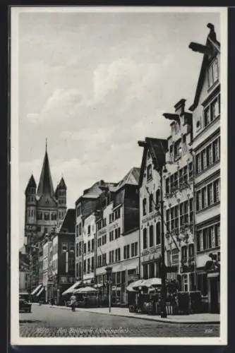 AK Köln, Am Bollwerk, Gross St. Martin, Rheinufer, Strassenpartie