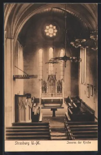 AK Strasburg /U.-M., Inneres der Kirche