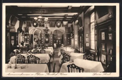 AK Assmannshausen a. Rhein, Gasthof Krone, Speisesaal