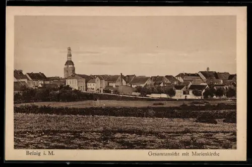 AK Belzig, Gesamtansicht mit Marienkirche