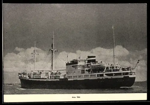 AK Frachtschiff M.S. Isis in Heckansicht