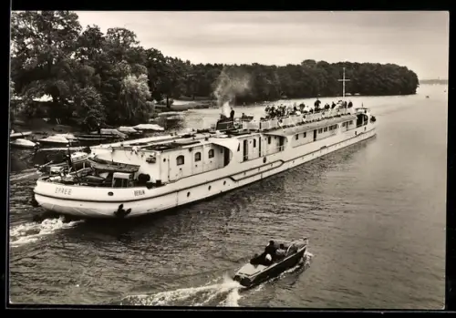 AK Fahrgastschiff M.S. Spree der Weissen Flotte Berlin in Fahrt, Binnenschiff