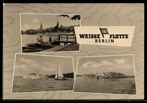 AK Binnenschiffe Heinrich Zille, Köpenick und Johannes R. Becher auf dem Müggelsee, Weisse Flotte Berlin