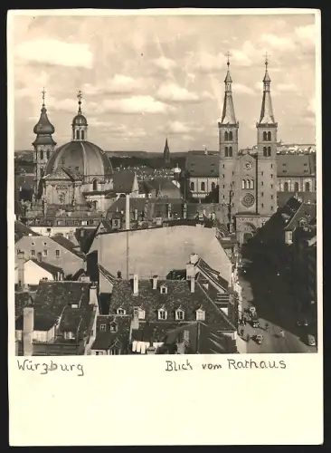 Fotografie unbekannter Fotograf, Ansicht Würzburg, Blick vom Rathaus