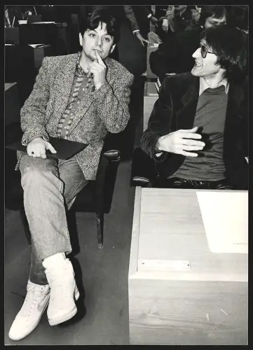 Fotografie Joschka Fischer und Israels Ministerpräsident Shimon Peres 1986