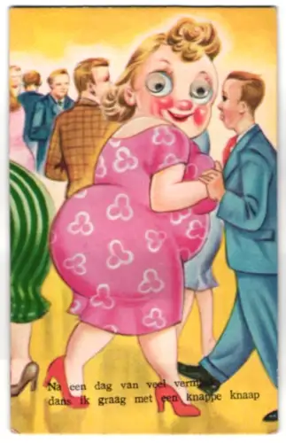 Geräusch-AK Blonde Frau beim Tanz mit einem Mann