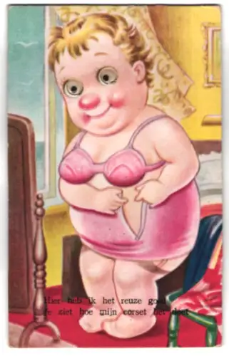 Geräusch-AK Blonde Frau beim Ankleiden