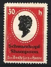 Reklamemarke Schwarzkopf Shampoo, Frauenkopf-Silhouette
