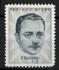Reklamemarke Soziale Hilfe, Porträt von Engelbert Dollfuss