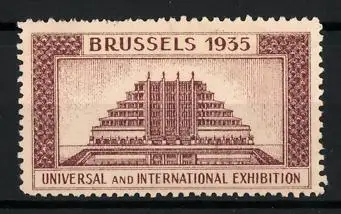 Reklamemarke Brüssel, Universal and International Exhibition 1935, Ausstellungspavillon