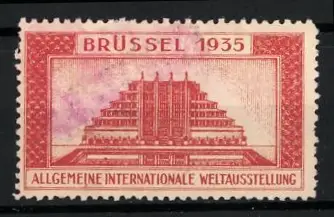 Reklamemarke Brüssel, Allgemeine Internationale Weltausstellung 1935, Architekturansicht