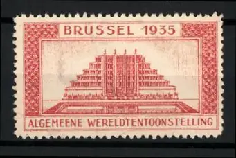 Reklamemarke Brüssel, Algemene Wereldtentoonstelling 1935, Ausstellungspavillon