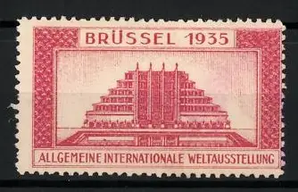Reklamemarke Brüssel, Allgemeine Internationale Weltausstellung 1935, Pyramidenbauwerk