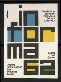 Reklamemarke Stuttgart, In forma 62, Ausstellung für Küche, Bad und Garten, Ausstellungslogo