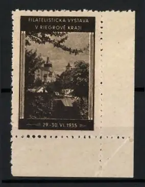 Reklamemarke Riegrove Kraji, Filatelistická Výstava 1935, Schlossansicht