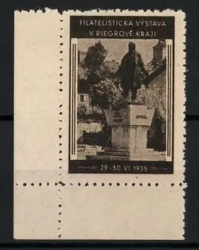 Reklamemarke Riegrove Kraji, Filatelistická Výstava 1935, Statue