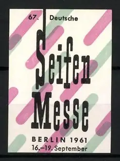 Reklamemarke Berlin, Deutsche Seifenmesse 1961, abstrakte Muster