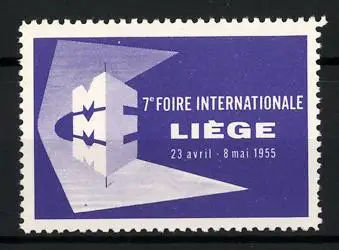 Reklamemarke Liège, 7e Foire Internationale 1955, Messe-Symbol