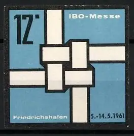 Reklamemarke Friedrichshafen, IBO-Messe 1961, abstraktes Muster