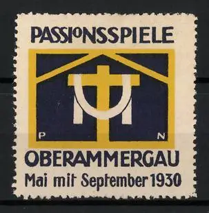 Reklamemarke Oberammergau, Passionsspiele 1930, Kreuzsymbol