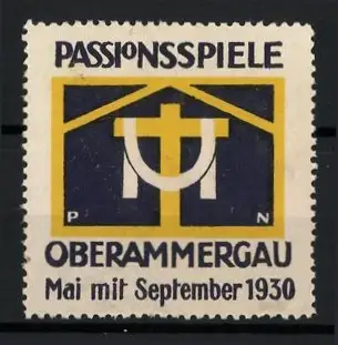 Reklamemarke Oberammergau, Passionsspiele 1930, Kreuzsymbol