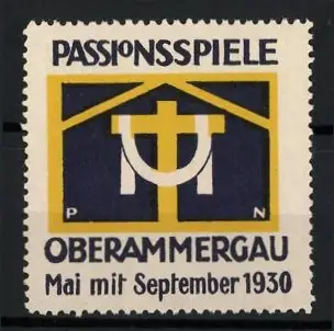 Reklamemarke Oberammergau, Passionsspiele 1930, Kreuzsymbol