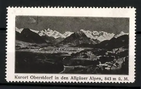 Reklamemarke Oberstdorf, Allgäuer Alpen, Berglandschaft