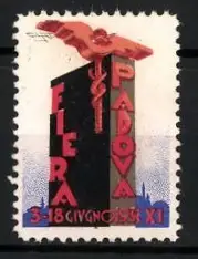 Reklamemarke Padova, Fiera 1933, Adler und Gebäude