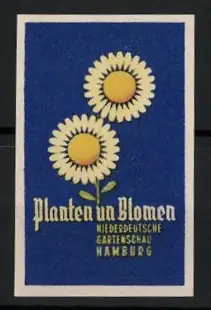 Reklamemarke Hamburg, Niederdeutsche Gartenschau, Planten un Blomen, Sonnenblumen