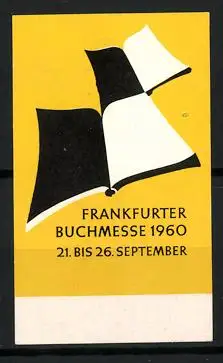 Reklamemarke Frankfurt, Buchmesse 1960, Aufgeschlagene Bücher