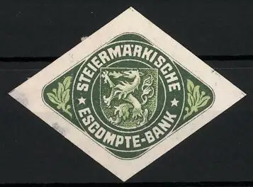 Reklamemarke Steiermark, Steiermärkische Escompte-Bank, Löwe im Wappen