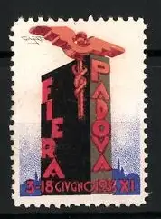 Reklamemarke Padova, Fiera 1933, Hermesstab