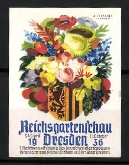 Reklamemarke Dresden, Reichsgartenschau 1936, Blumenstrauss