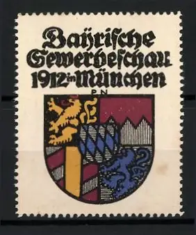 Reklamemarke München, Bayerische Gewerbeschau 1912, Wappen