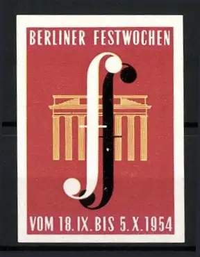 Reklamemarke Berlin, Berliner Festwochen 1954, Brandenburger Tor