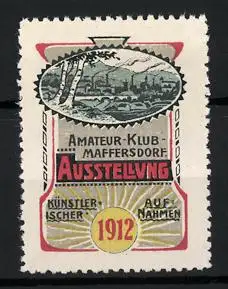 Reklamemarke Maffersdorf, Amateur-Klub Ausstellung Künstlerischer Aufnahmen 1912, Landschaftsansicht