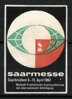 Reklamemarke Saarbrücken, Saarmesse 1962, stilisiertes Auge