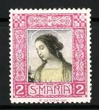 Reklamemarke S. Maria, Madonna mit Heiligenschein