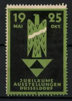 Reklamemarke Düsseldorf, Jubiläumsausstellungen 1925, Adler und Pfeil-Symbol