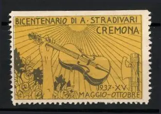 Reklamemarke Cremona, Bicentenario di A. Stradivari 1937