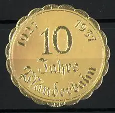 Reklamemarke 10 Jahre Pfänderbahn 1937, Goldmedaille