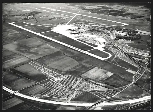 Fotografie Flughafen Hannover, Deutsche Luftfahrtschau 1976, Fliegeraufnahme