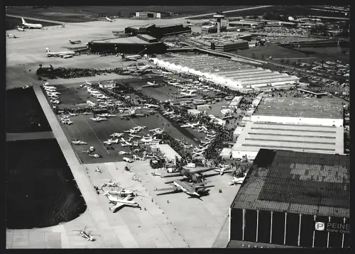 Fotografie Flughafen Hannover, Deutsche Luftfahrtschau 1976 Fliegeraufnahme