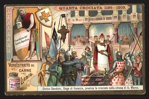 Sammelbild Liebig, Quarta Crociata 1195- 1203, Enrico Dandolo