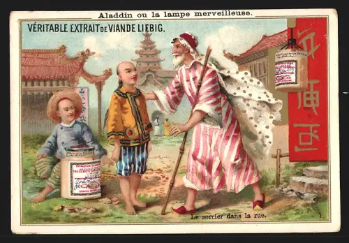 Sammelbild Liebig, Le sorcier dans la rue