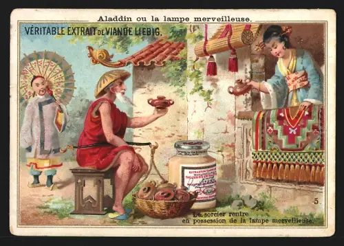 Sammelbild Liebig, Le sorcier rentre