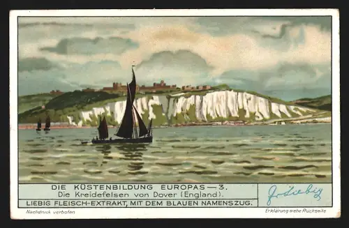 Sammelbild Liebig, Küstenbildung Europas, Kreidefelsen von Dover
