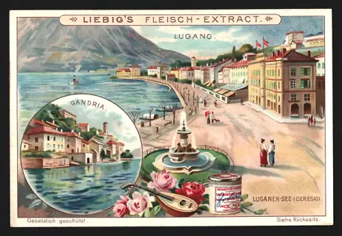 Sammelbild Liebig, Lugano und der Luganersee