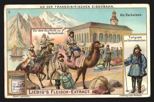 Sammelbild Liebig, Transsibirische Eisenbahn, Am Baikalsee