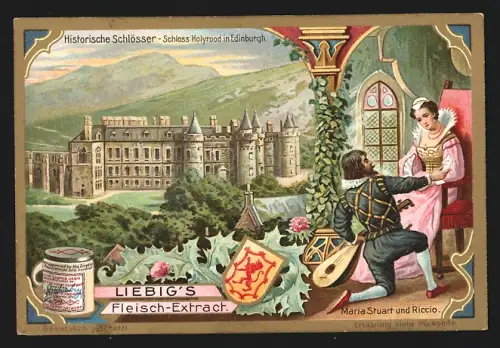 Sammelbild Liebig, Historische Schlösser, Schloss Holyrood in Edinburgh